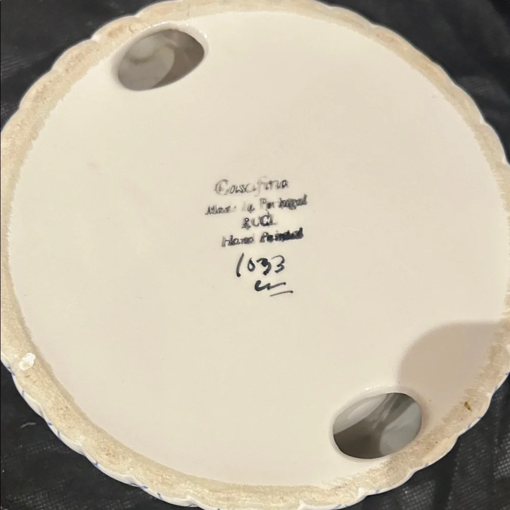 Floral Ceramic Dog Bowl - Handcrafted & signed